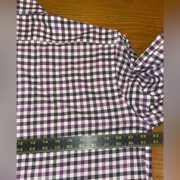 Jack Stone Thomas Dean Mens Long Sleeve Button Up Purple Check Shirt Sz M - Picture 6 of 8
